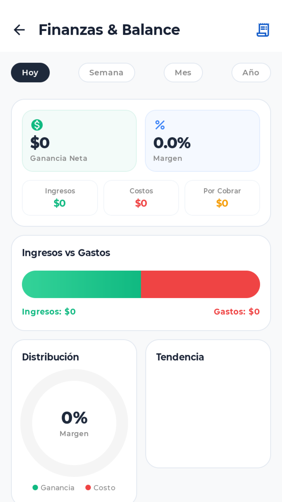 Finanzas y balance de SYF Receiver Android