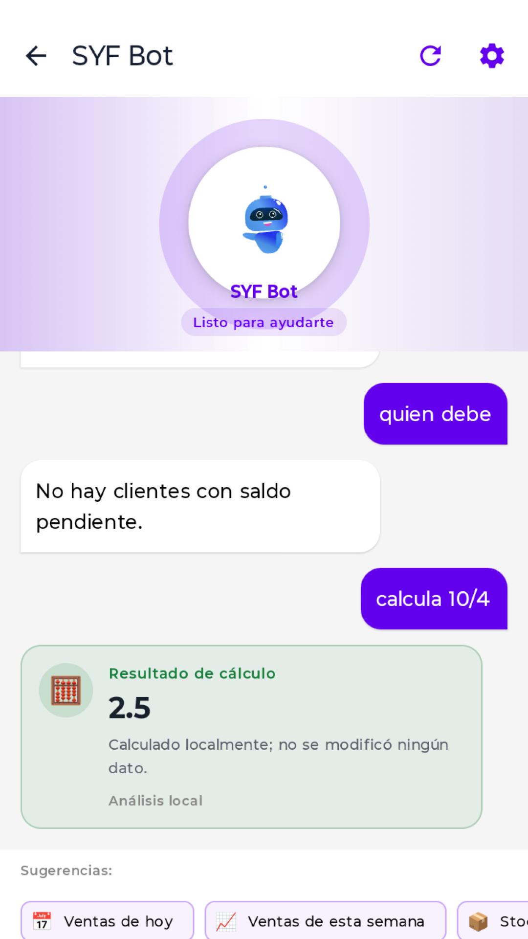 Asistente SYF Bot para Android